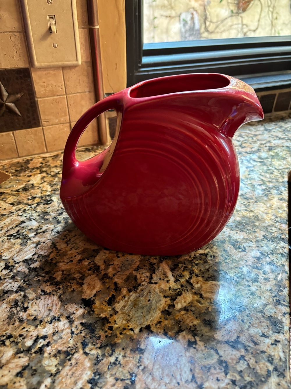 Vintage Large Scarlet Red Fiesta Pitcher 67 oz